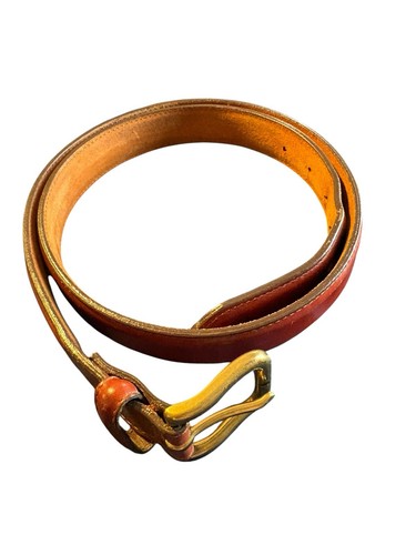 Leegin Leather Belt Brown USA Gold Buckle 1” Size 36