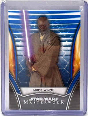 2025 Topps Star Wars Masterwork Mace Windu Attack of the Clones BLUE #28