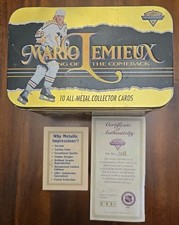 1997-98 Mario Lemieux Penguins King Of The Comeback 10 All Metal Cards COA #3088