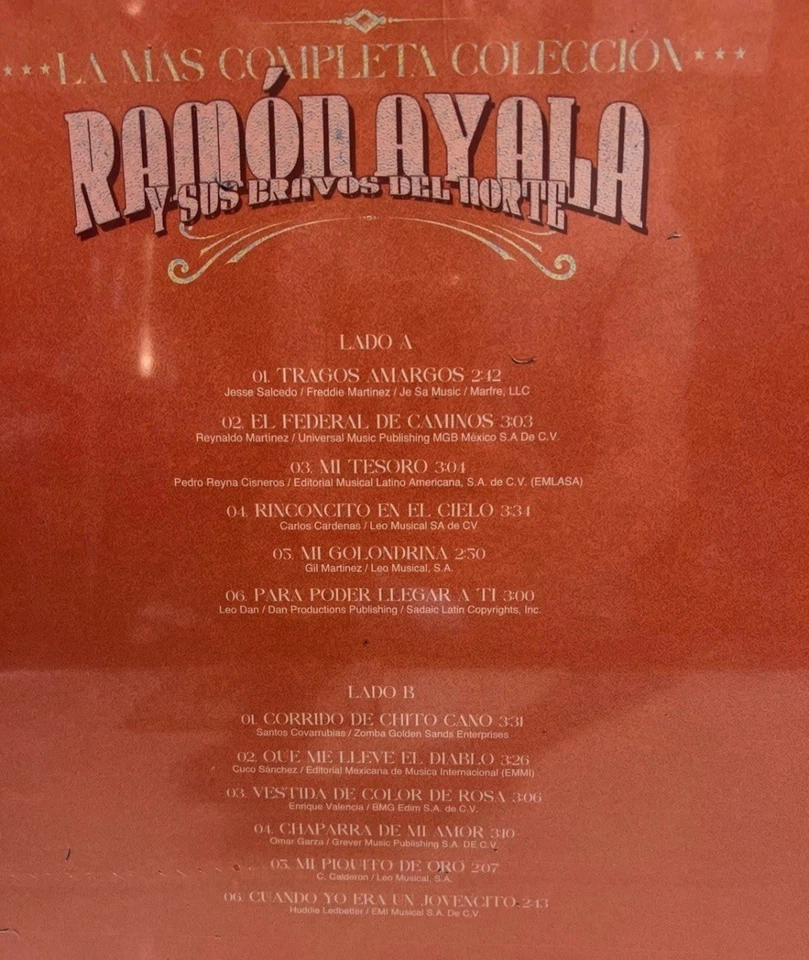 RAMON AYALA Y SUS BRAVOS DEL NORTE TRAGOS AMARGOS RINCONCITO LP VINYL RECORD MEX - Image 3 of 4