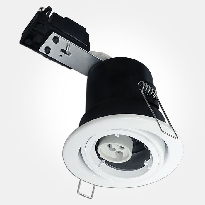Eterna Adjustable Downlight GU10 Fire Rated White Bezel FIRETILTWH