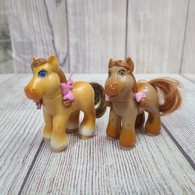 Vintage Play Along Cabbage Patch Toy Ponies Lot of 2 Brown Tan