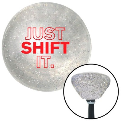 Red Just Shift It. Clear Retro Metal Flake Shift Knob w/ M16x1.5 Insert Shifter