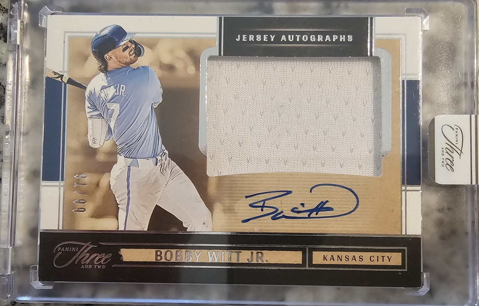 Bobby Witt 2025 Panini Three and Two #23 Jersey Autographs /99 