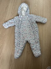 Marks & Spencer Floral Print Packaway Puffer Snowsuit (3-6 months)