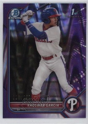2022 Bowman Chrome Prospects Purple RayWave Refractor /250 Yhoswar Garcia 09v1