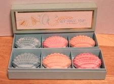 Ben Rickert Soaps Large Seashell Soap Bars Blue-Orange-Pink 6 Pack NEW IN BOX