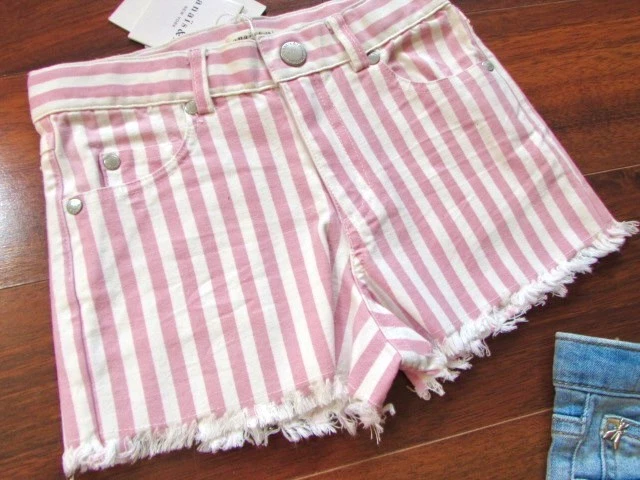 ANAIS & I + PATRICIA PEPE ~ ¡Nuevo! NUEVO CON ETIQUETAS Niña 5 6 ~ ¡LOTE de 2! Pantalones cortos de mezclilla c35 Foto 2 de 4