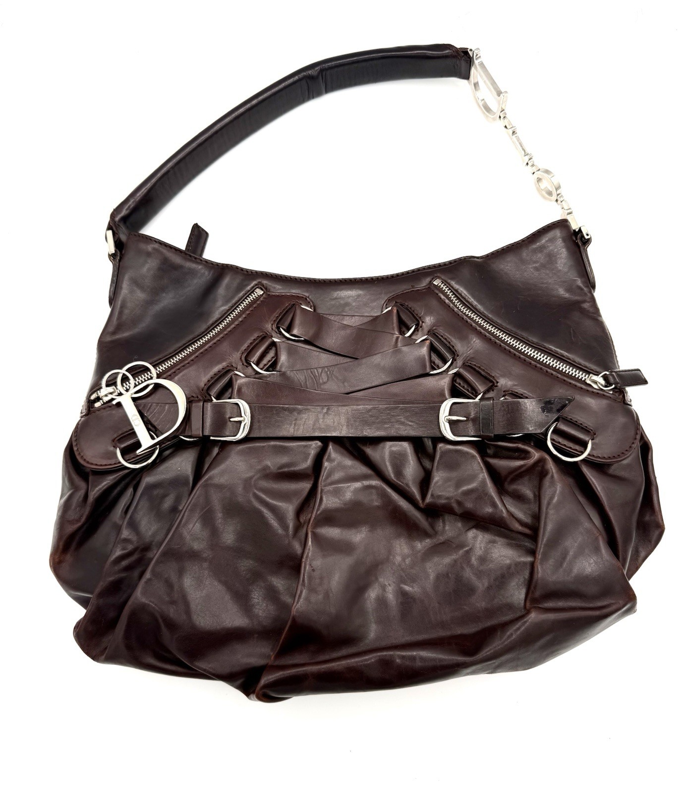 Dior Galliano Brown Leather Ballerina Corset Bag
