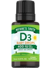 Vitamin D3 Drops | For Babies | 400 IU | Vegetarian Liquid | by Nature's Truth