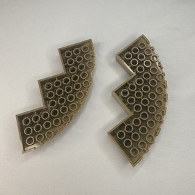 LEGO Brick Round Corner 10 x 10 w. Slope 33 Edge Axle Hole (x2) Dark Tan 58846