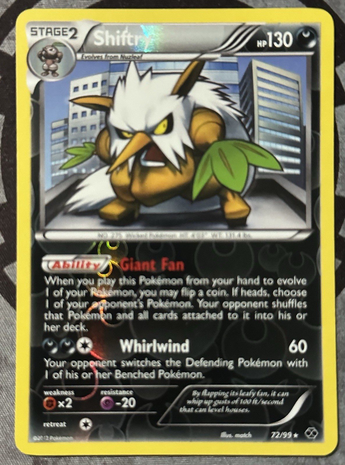 Pokemon TCG - SHIFTRY - Next Destinies 72/99 Rare Reverse Holo - LP