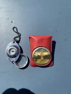 Vtg Testrite Occupied Japan tiny Compass Integrated Magnifying Glass loupe Works