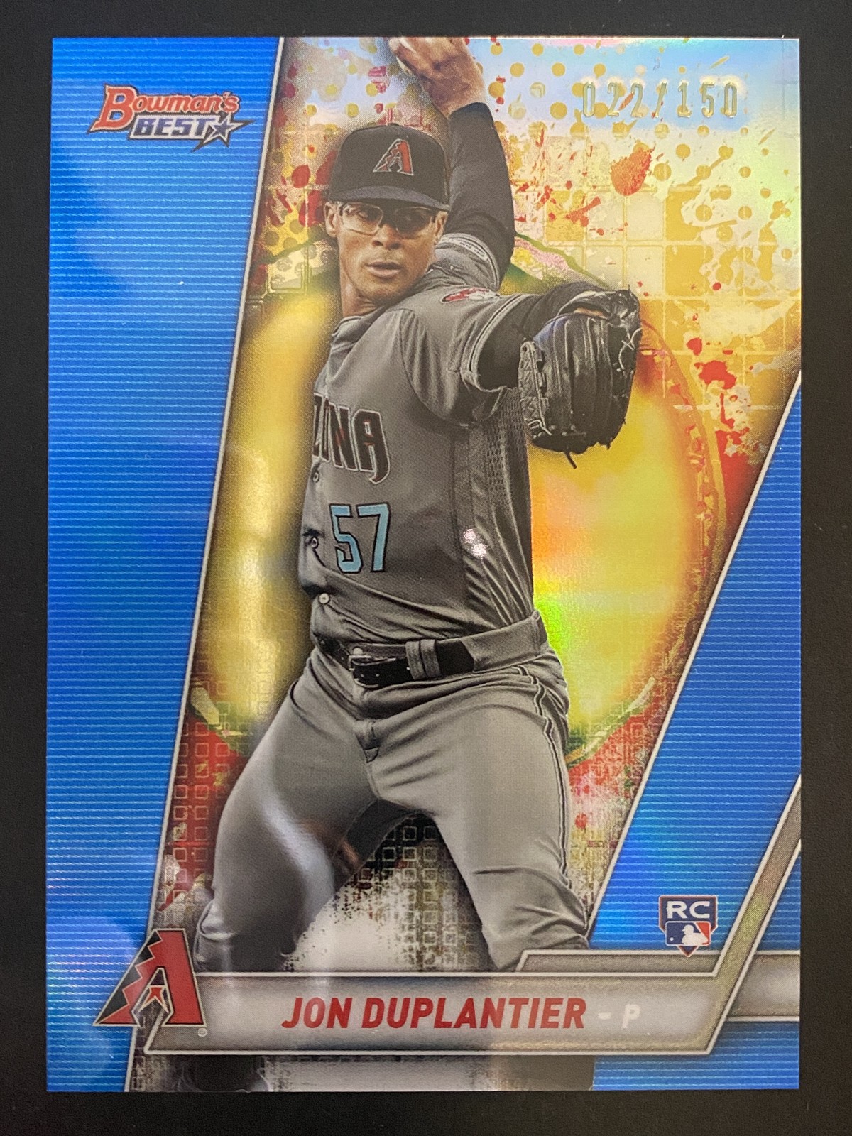 Jon Duplantier 2019 Bowman's Best Blue Refractor /150 Arizona Diamondbacks #28