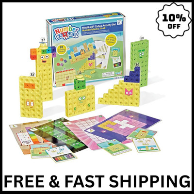 hand2mind Numberblocks 31-40 MathLink Cubes 10.75 inches, Multiple Colors 