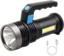 LED Torch USB Rechargeable, Super Bright Lantern Light with Handle and COB Work 