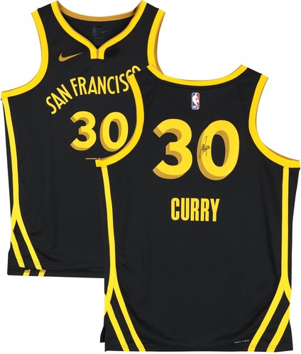 Stephen Curry Warriors Signed Nike 2023-24 City Edition Swingman Jersey - BAS