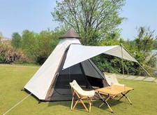12'x 10' x8'Large Space Tower Bell Tipi Tent for Family 3-4 Person Camping Te...