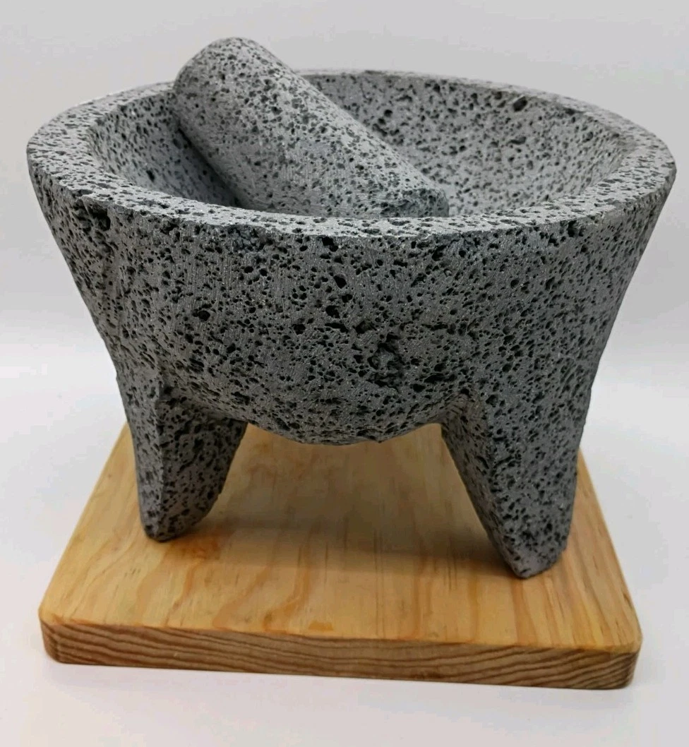 Axcento Molcajete Mexicano Guacamole Bowl Mortar And Pestle Volcanic Basalt Bowl