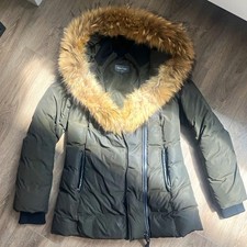 Mackage Women s M Green Hooded Fur Trim Puffe...