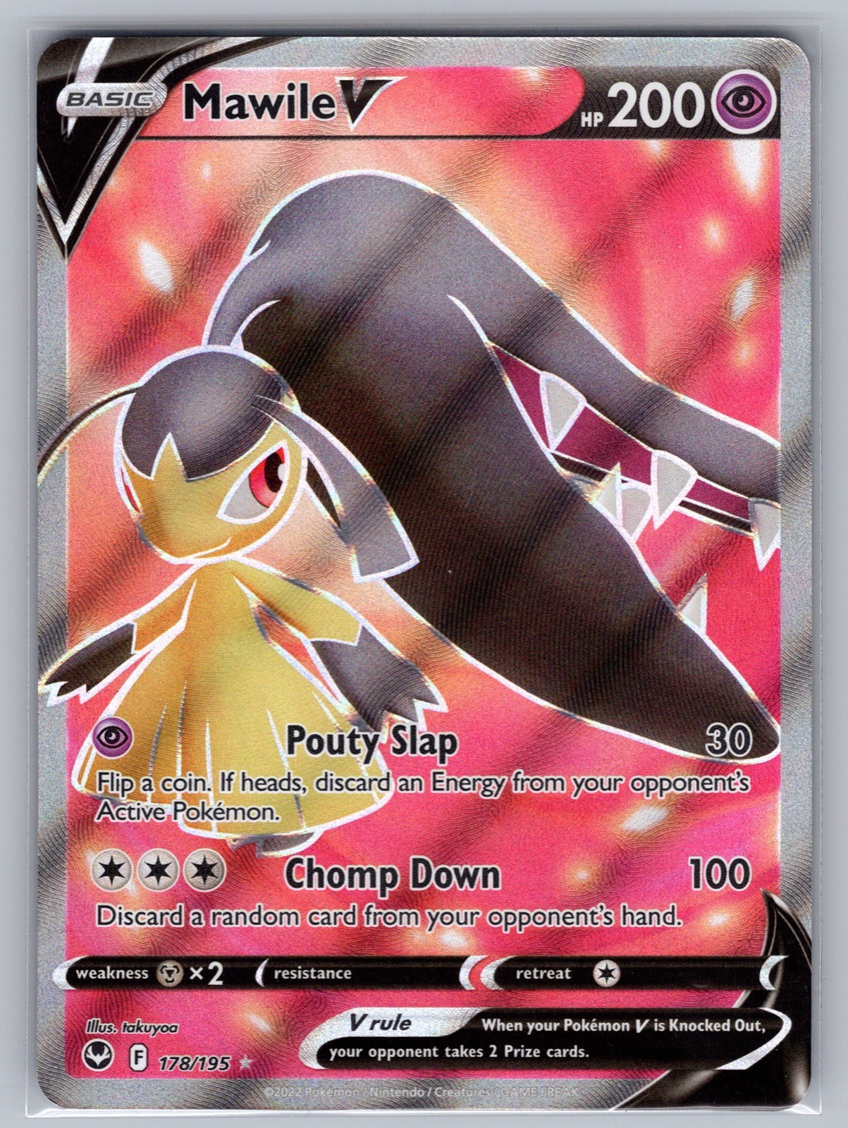 Mawile V 178/195 Ultra Rare Silver Tempest Pokemon Holo Near Mint