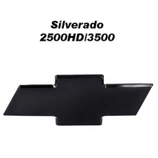 Ft Billet Bowtie Grille Emblem Smooth Blk For 03-06 Chevy Silverado 2500HD 3500