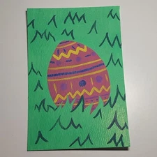 Sindy Fuhr Acrylic Painting Hand Made Whimsical Original Art Title Easter Egg B