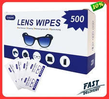 500 Count Lens Cleaning Wipes for Eyeglasses, Pre-Moistened Individually Wrapped