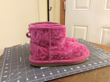 UGG 1142070K classic mini II velvet boot girls pink raspberry fur new size 3