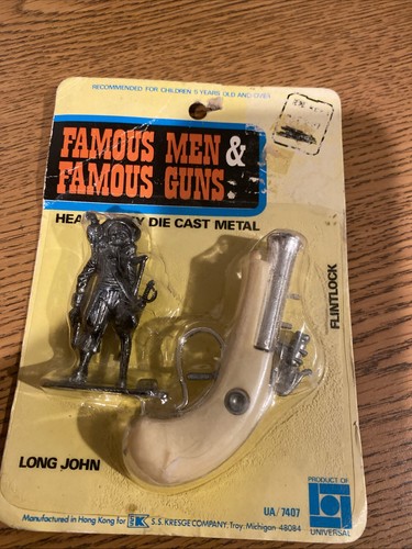 New, Famous Men And Famous Guns Diecast Long John And Flint Lock