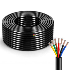7 Way Trailer Wire 50FT, 14 Gauge 7 Conductor Trailer Wiring Harness Kit, 7 Pin