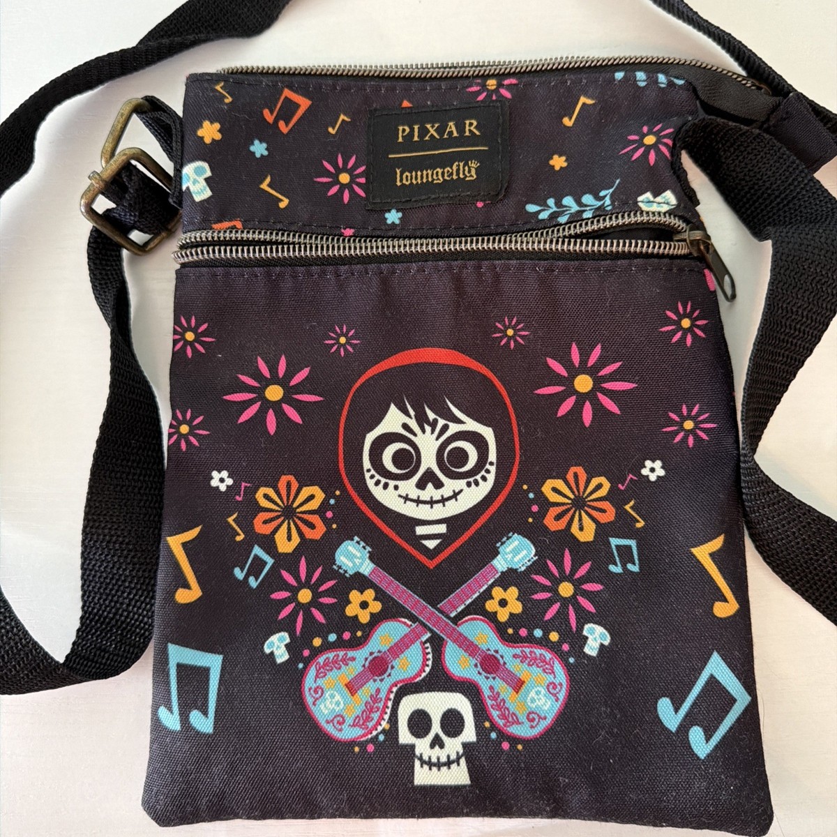 Loungefly Disney Pixar Coco Miguel Music Guitar Passport Crossbody
