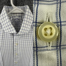 Brooks Brothers Makers And Merchants 15 33 Check USA Cotton Blue Button Up Shirt