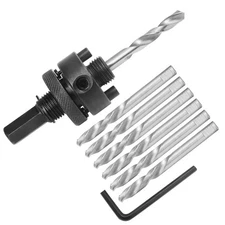 JTemgle Heavy Duty Hole Saw Arbor with 5pcs Center Drill Bits, 1/2 Hex Shank ...