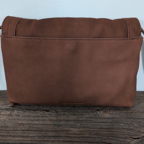 EXCELLENT Lucky Brand Tan Brown Leather Fringe Shoulder Crossbody Purse Bag Boho - Picture 12 of 24