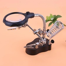 Desktop Magnifier LED Helping Hands Soldering Repair Tool PCB Clamp Third Hand I