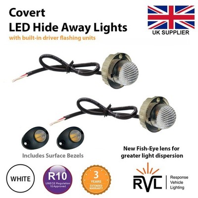 Blinkende LED HIDE AWAY LIGHTS, LightBar Recovery Strobe Beacons WEISS 12V 24V
