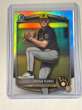2025 Bowman Draft Joshua Flores Chrome Refractor 1st Prospect Brewers #BDC-82