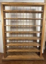 Vintage Wooden Thread Spool Rack Bobbin Holder Shelf, Color Names Approx 25x18x5