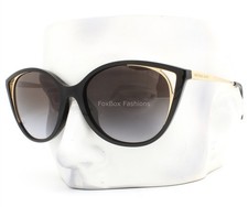 Michael Kors Alexandria Sunglasses Gloss Black Light Gold MK 2152U 30058G w/case