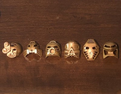 Lego Bionicle 2001 Toa Gold Masks Set Of 6 Complete 