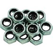 Sure-Grip Roller Skate OEM Factory Axle Nuts - 16 Pack 8mm 8mm, SILVER