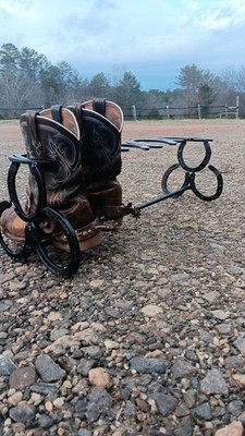 Horseshoe Boot Rack Holds Three Boots Handmade In The Foothills Of NC