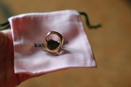 HUGE! Kate Spade NY "Crystal Confection" 5 6 7 Gold ADJUSTABLE Clear Stone Ring - Picture 3 of 8