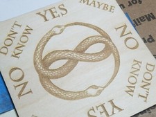 Ouroboros Pendulum Board HANDMADE Infinity Snake for Wicca, Witch, Pagan [4"x4"]