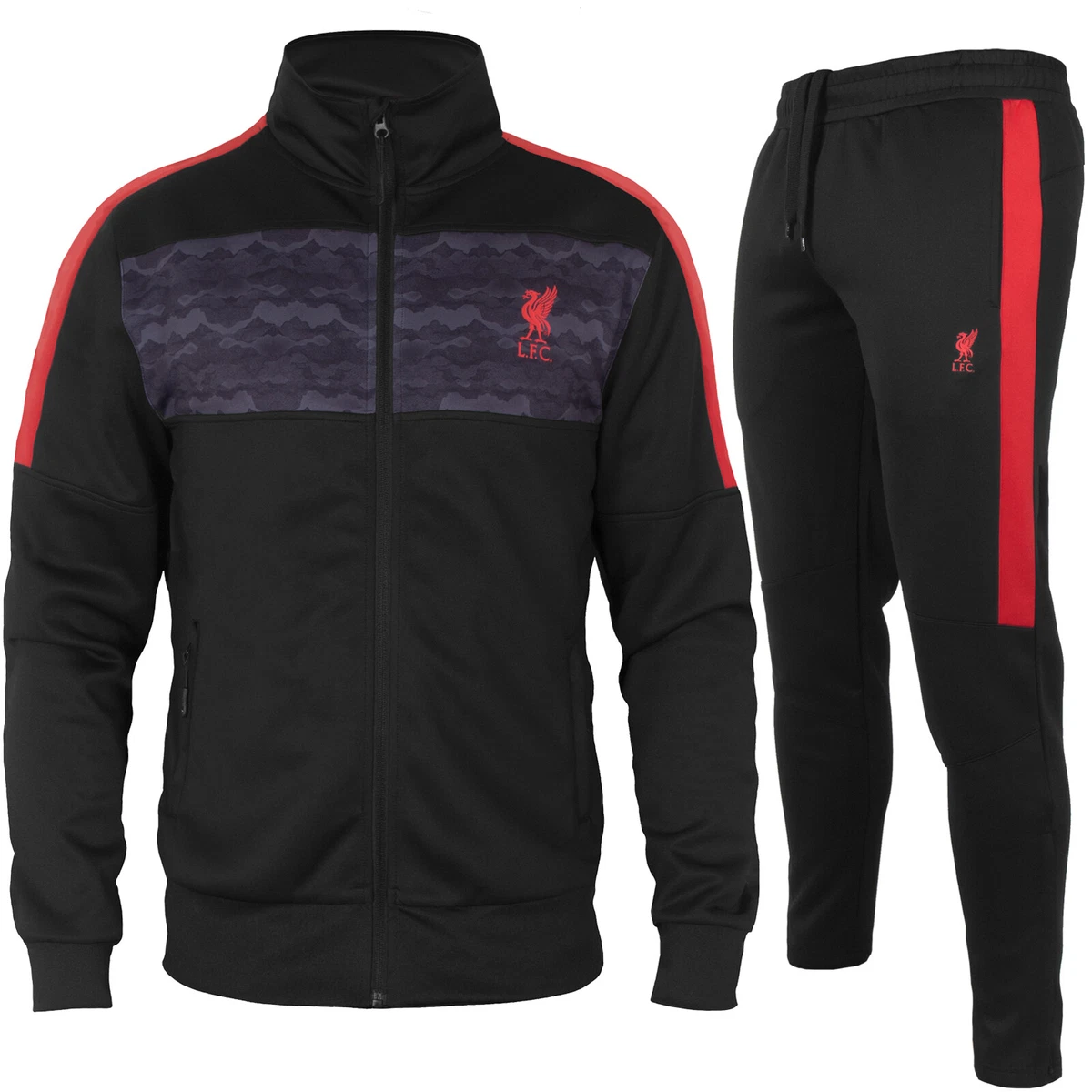 Liverpool FC Mens Tracksuit Poly Jacket Pants Set OFFICIAL
