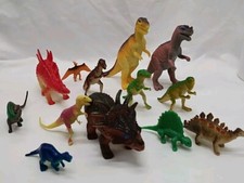 Lot Of 13 Dinosaur Toys 2-5" Stegosaurus T-Rex Triceratops