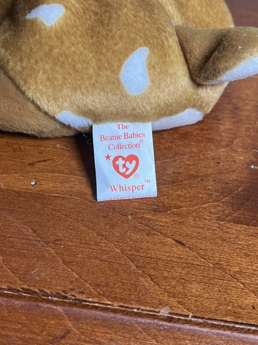 Vintage TY Beanie Babies Whisper Deer Spotted Fawn Animal Plush Toy w/ Tags - Picture 6 of 7