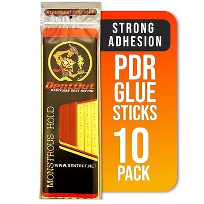 Monstrous Yellow & Red PDR Glue Sticks (10 Pack) - High Adhesion for Dent Repair