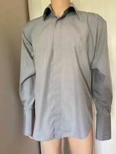 Yves Saint Laurent Grey Mens Shirt 42 16 1/2 Long Sleeve 25" L Large XL Extra